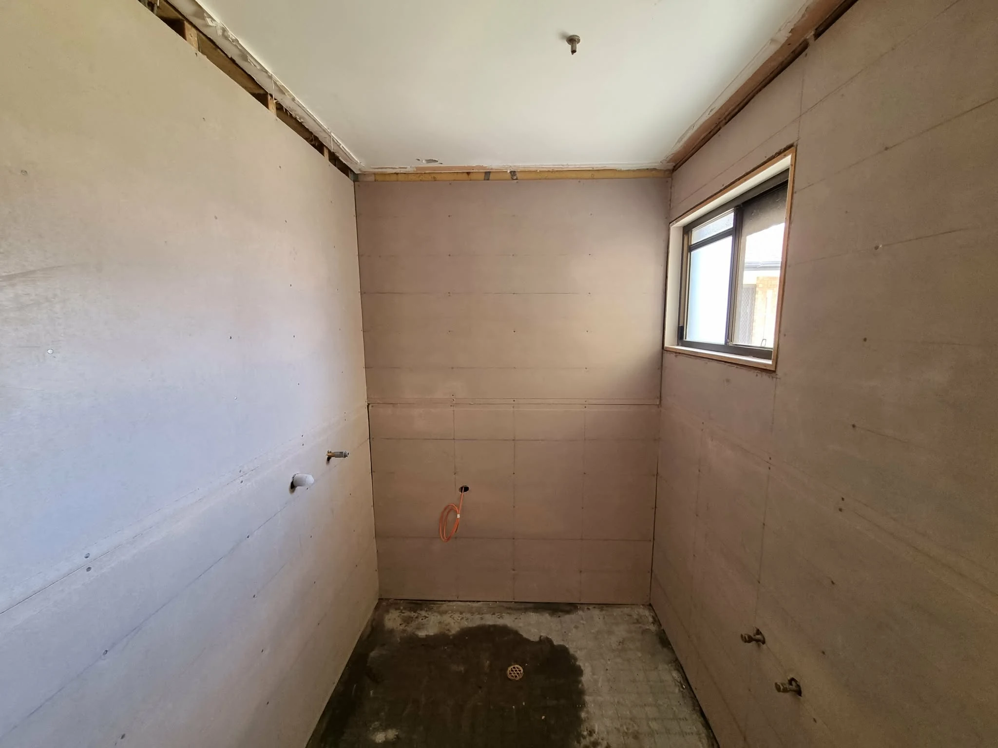 Bathroom wall lining and preparation