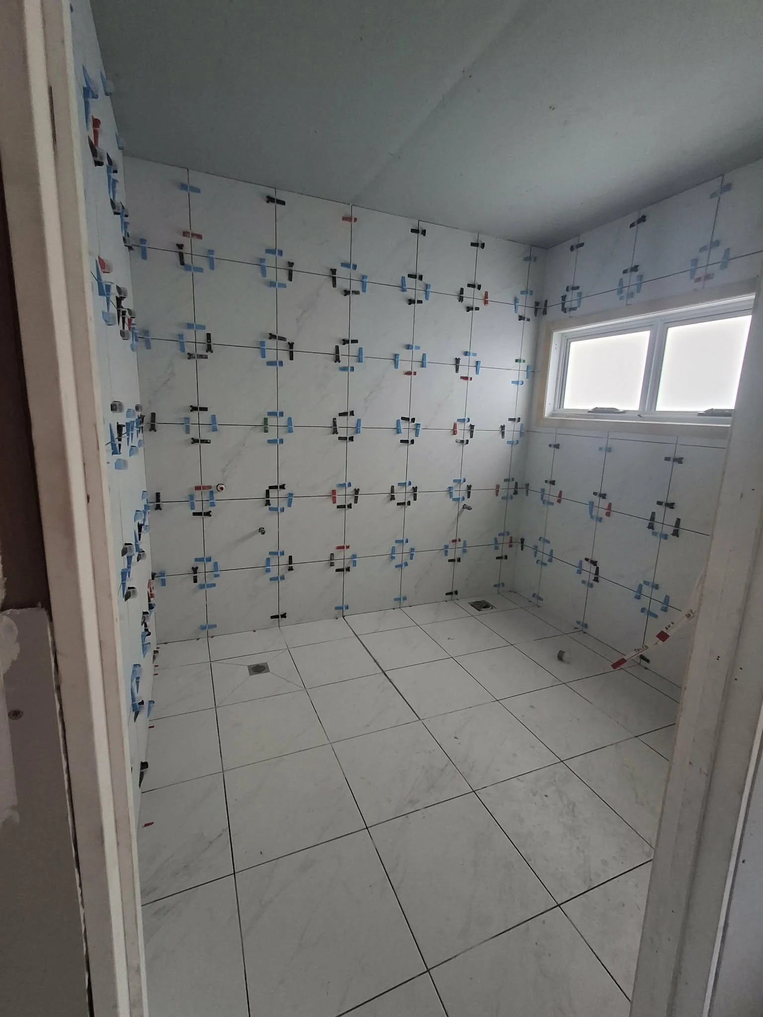 Bathroom tiling progress